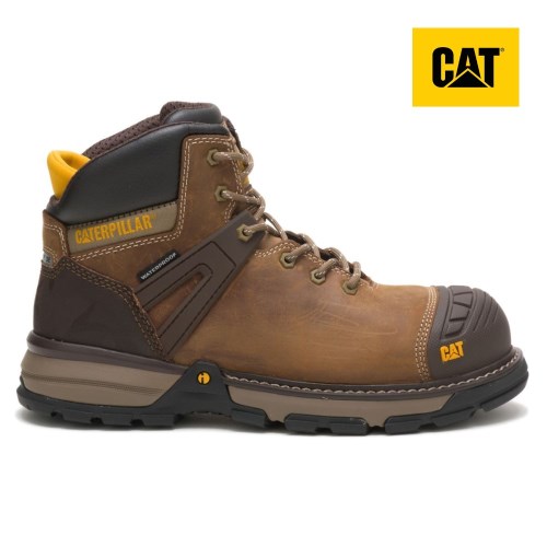 Caterpillar Excavator Superlite Waterproof Nano Toe Miesten Turvakengät TummanBeige (HLJMO)